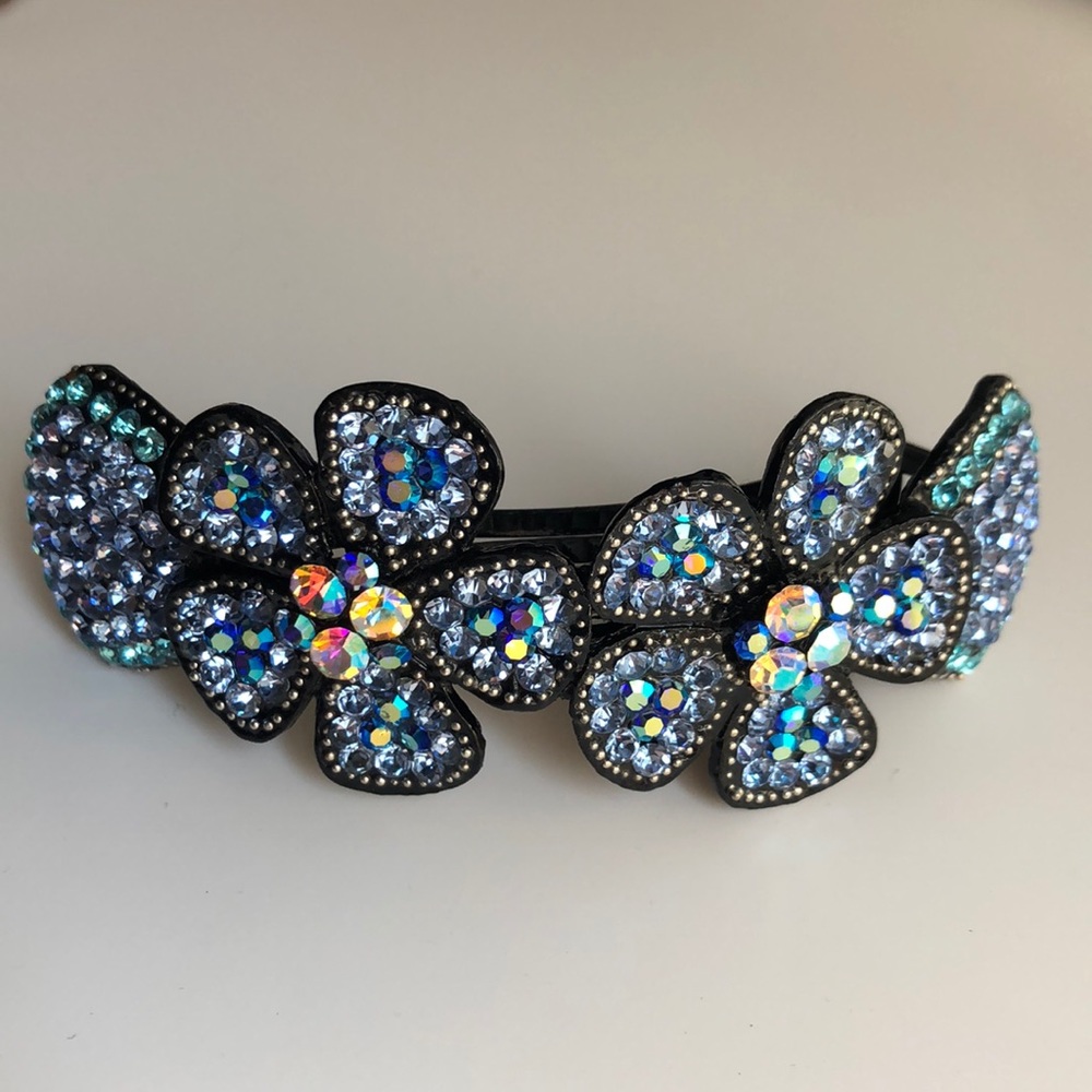 Blue Swarovski Crystal Hair Pin Accessory Clip